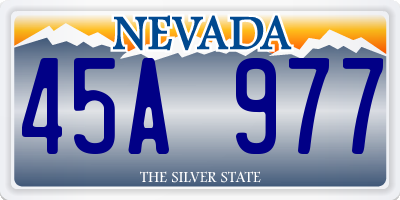 NV license plate 45A977