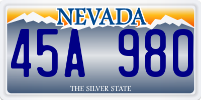 NV license plate 45A980