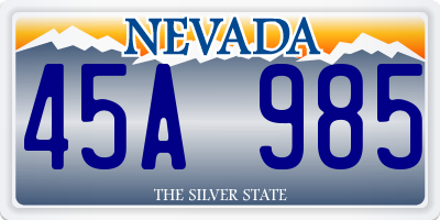 NV license plate 45A985