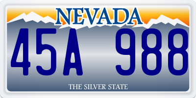 NV license plate 45A988