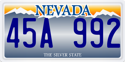 NV license plate 45A992