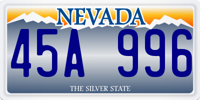 NV license plate 45A996