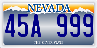 NV license plate 45A999