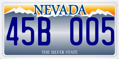 NV license plate 45B005