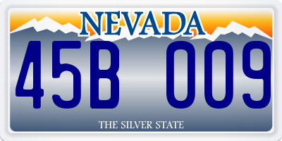 NV license plate 45B009