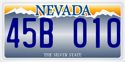 NV license plate 45B010