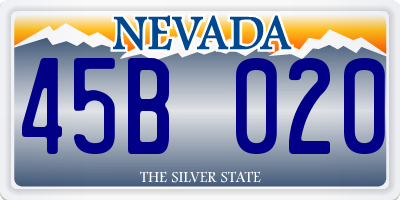 NV license plate 45B020