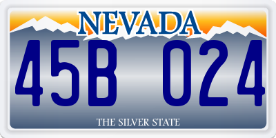 NV license plate 45B024