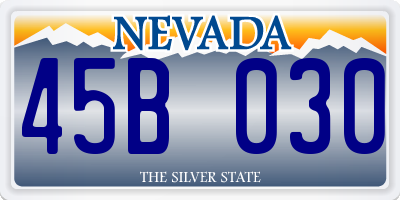 NV license plate 45B030