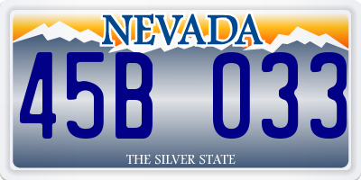 NV license plate 45B033