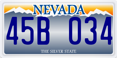 NV license plate 45B034