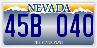 NV license plate 45B040