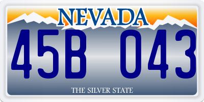 NV license plate 45B043