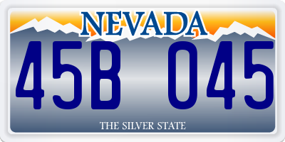 NV license plate 45B045
