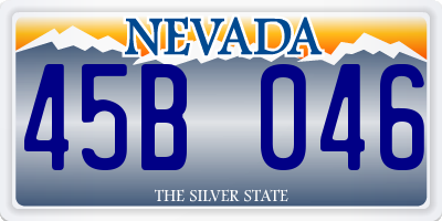 NV license plate 45B046