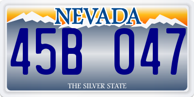 NV license plate 45B047