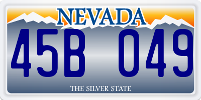 NV license plate 45B049