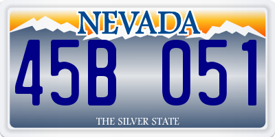 NV license plate 45B051