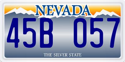 NV license plate 45B057