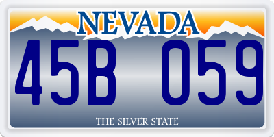 NV license plate 45B059