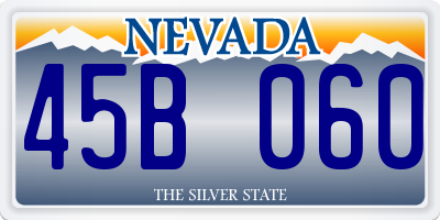 NV license plate 45B060