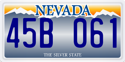 NV license plate 45B061