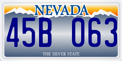 NV license plate 45B063