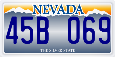 NV license plate 45B069