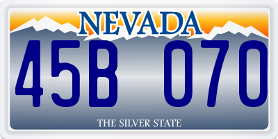 NV license plate 45B070