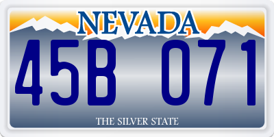 NV license plate 45B071