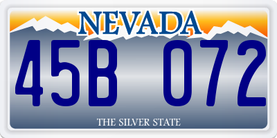 NV license plate 45B072