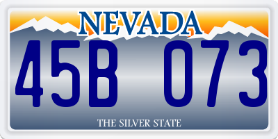 NV license plate 45B073