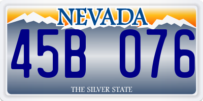 NV license plate 45B076