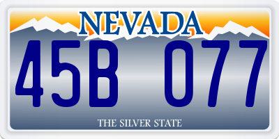 NV license plate 45B077