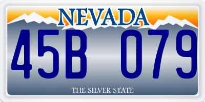 NV license plate 45B079