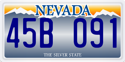 NV license plate 45B091
