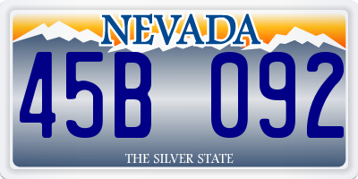 NV license plate 45B092