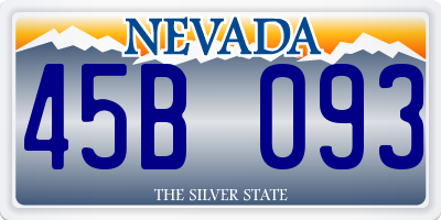 NV license plate 45B093
