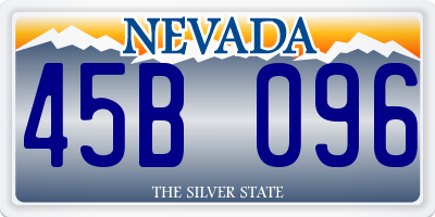 NV license plate 45B096