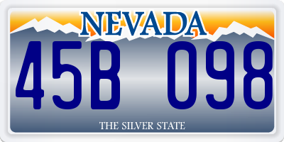 NV license plate 45B098