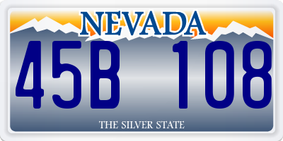 NV license plate 45B108