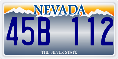 NV license plate 45B112