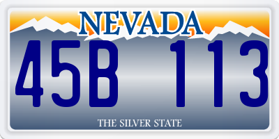 NV license plate 45B113