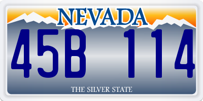 NV license plate 45B114