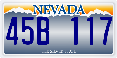 NV license plate 45B117
