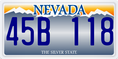 NV license plate 45B118
