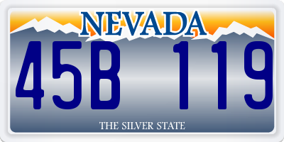 NV license plate 45B119
