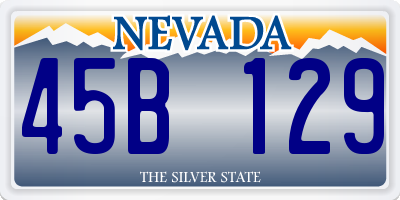 NV license plate 45B129