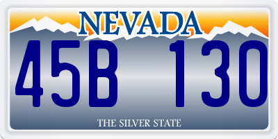 NV license plate 45B130
