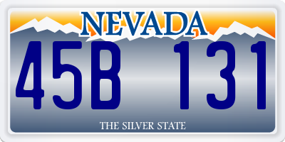 NV license plate 45B131